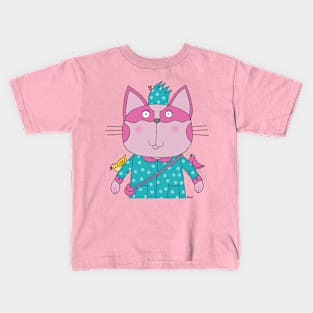 Cat Goof Little Girl Attending Pre-K Kids T-Shirt